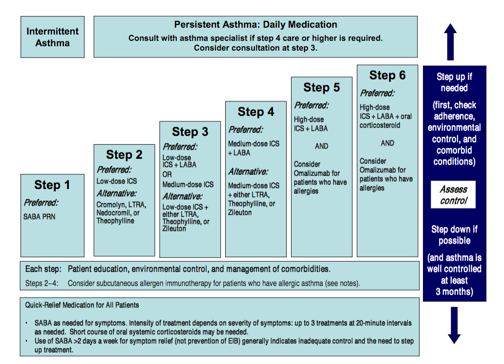 Asthma Stepwise Treatment Chart